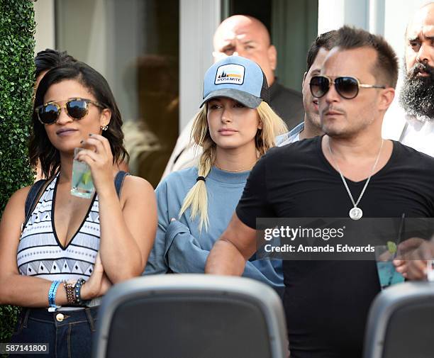 Model Hailey Baldwin attends the NextRadio App Summer Pool Party Series with Kid Ink and Justine Skye at Mondrian Los Angeles on August 7, 2016 in...