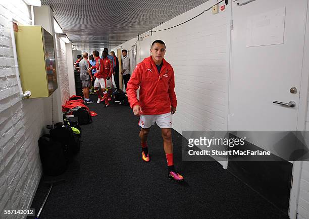 Alexis Sanchez of Arsenal before the pre season friendly between Arsenal and Manchester City at the Ullevi stadium on August 7, 2016 in Gothenburg,...