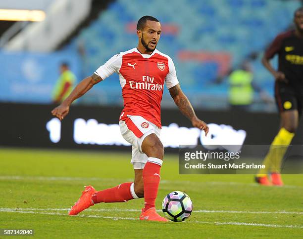 Theo Walcott of Arsenal during the pre season friendly between Arsenal and Manchester City at the Ullevi stadium on August 7, 2016 in Gothenburg,...
