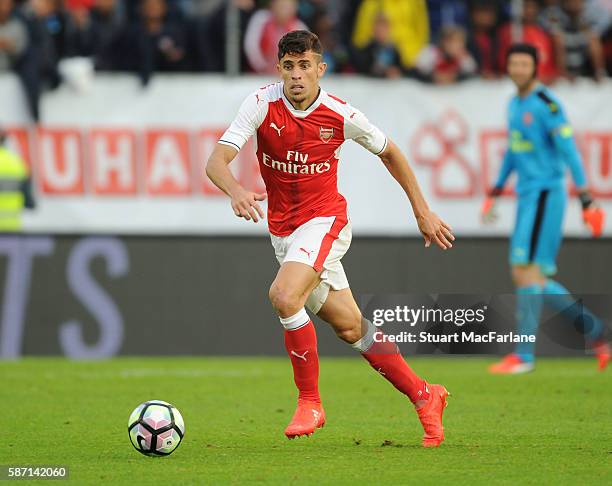 Gabriel of Arsenal during the pre season friendly between Arsenal and Manchester City at the Ullevi stadium on August 7, 2016 in Gothenburg, Sweden.