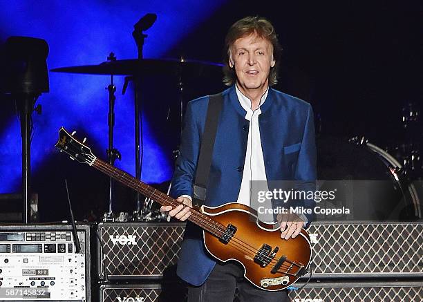 Paul McCartney performs in concert at MetLife Stadium on August 7, 2016 in East Rutherford, New Jersey.