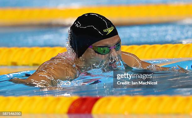 Yulia Efimova of Russia competes in the semi final of the Women's 100m Breaststroke final during Day 2 of the Rio 2016 Olympic Games at Olympic...