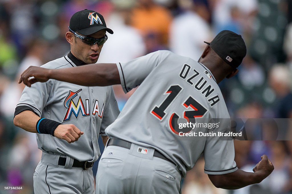 Miami Marlins v Colorado Rockies