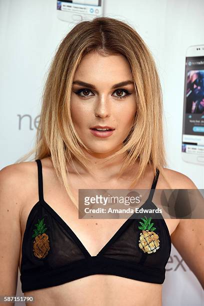 Singer/songwriter Tallia Storm attends the NextRadio App Summer Pool Party Series with Kid Ink and Justine Skye at Mondrian Los Angeles on August 7,...