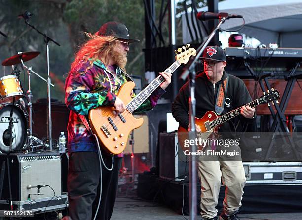 Musician Erick "E.D." Coomes and Adam Smirnoff of Lettuce performs on the Panhandle Stage during the 2016 Outside Lands Music And Arts Festival at...