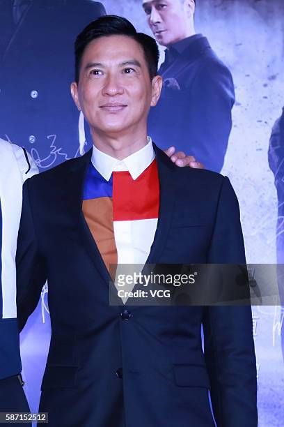 Actor Nick Cheung Ka-fai attends the premiere of director Jazz Boon's film "Line Walker" on August 7, 2016 in Beijing, China.