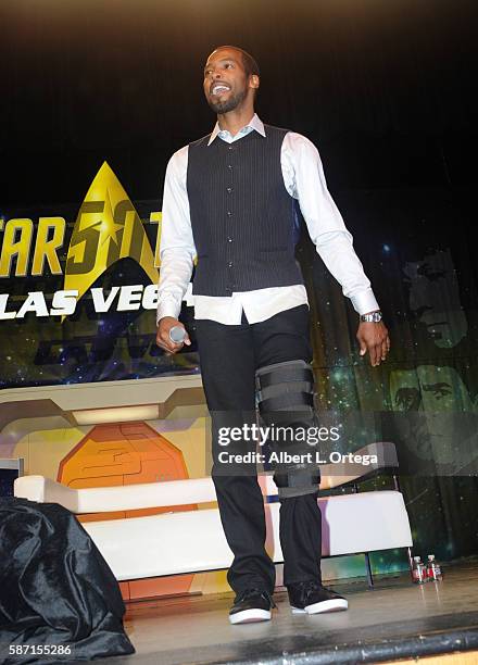 Actor Anthony Montgomery on day 5 of Creation Entertainment's Official Star Trek 50th Anniversary Convention the Rio Hotel & Casino on August 7, 2016...