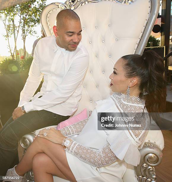 Envy and Gia Casey attend a Surprise Baby Shower For Gia Casey Hosted By 50 Cent at STK on July 24, 2016 in New York City.