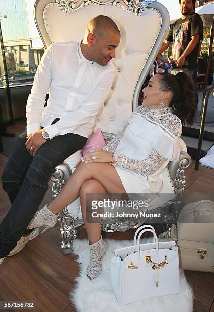 Envy and Gia Casey attend a Surprise Baby Shower For Gia Casey Hosted By 50 Cent at STK on July 24, 2016 in New York City.