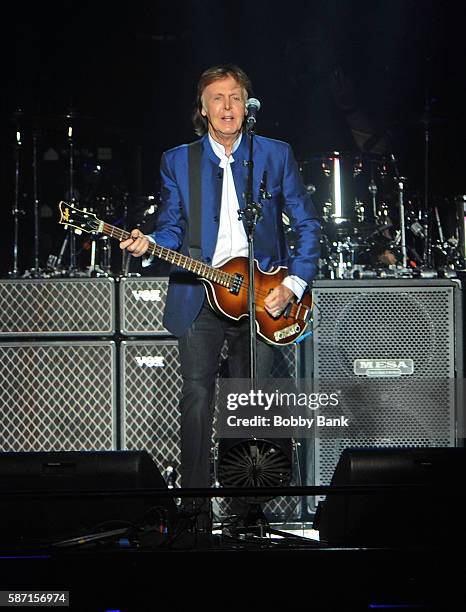 Paul McCartney performs from his One On One Tour at MetLife Stadium on August 7, 2016 in East Rutherford, New Jersey.