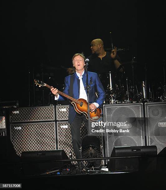 Paul McCartney performs from his One On One Tour at MetLife Stadium on August 7, 2016 in East Rutherford, New Jersey.