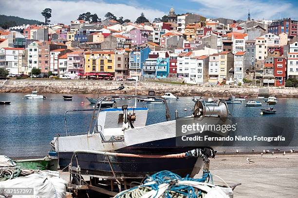 fishing boat in the seaport - sturbridge stock pictures, royalty-free photos & images