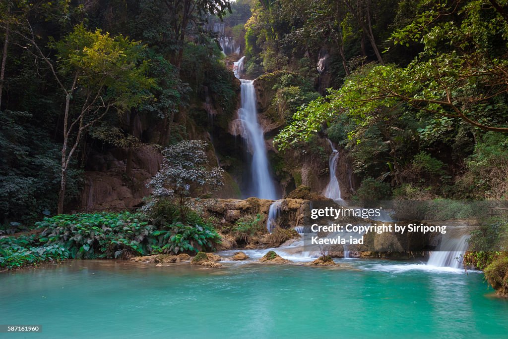 Taad Kouang Si Waterfall in Luangprabang, Laos