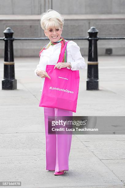 Dame Barbara Windsor DBE joins team London Ambassadors to show London is open to visitors from around the world at Trafalgar Square on August 8, 2016...