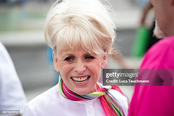 Dame Barbara Windsor DBE joins team London Ambassadors to show London is open to visitors from around the world at Trafalgar Square on August 8, 2016...