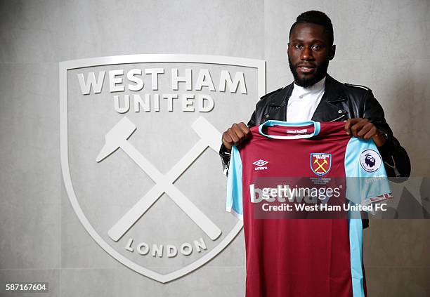 West Ham United unveil new signing Arthur Masuaku on August 8, 2016 in London, United Kingdom.