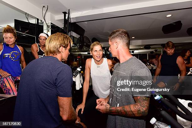 Holly Rilinger, Ruth Zukerman, Laird Hamilton, Gabrielle Reece and Brian MacKenzie attend the Flywheel VIP Ride With Special Guests Laird Hamilton...
