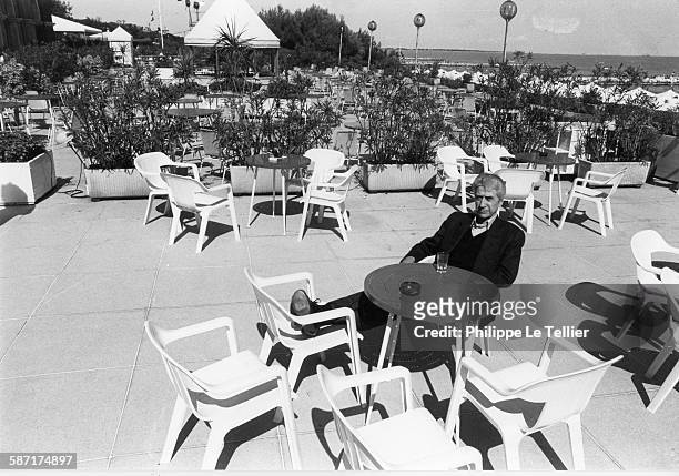 Director Alain Resnais at the Venice Film Festival, Italy, 1983.