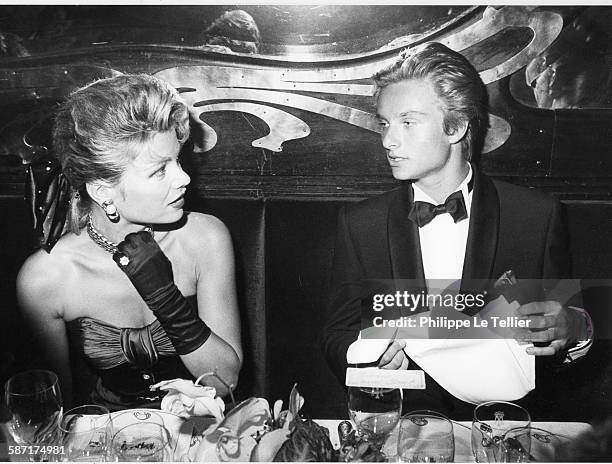 Sylvie Vartan celebrates twenty years of songs in Maxim's restaurant, here David Hallyday And Karen Cheryl, Paris, France, 1984.