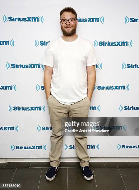 Actor Seth Rogen visits the SiriusXM Studios on August 8, 2016 in New York City.