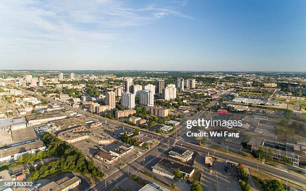 aerial view of waterloo - waterloo ontario stock pictures, royalty-free photos & images