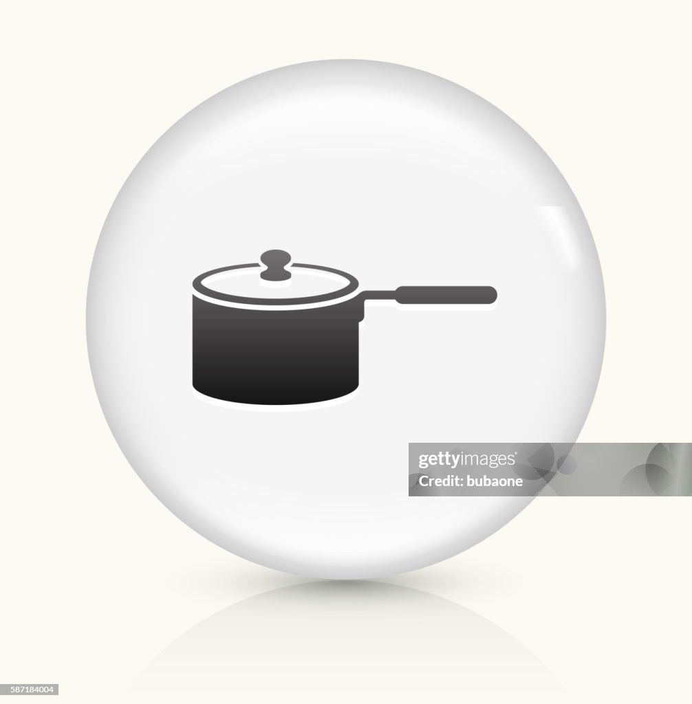Pot icon on white round vector button