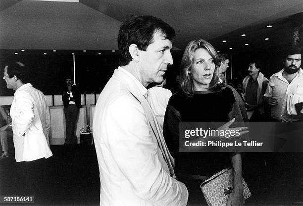 Costas Gavras and Jill Clayburgh at the Venice Film Festival for the movie 'Hannah K', Italy, 1983.