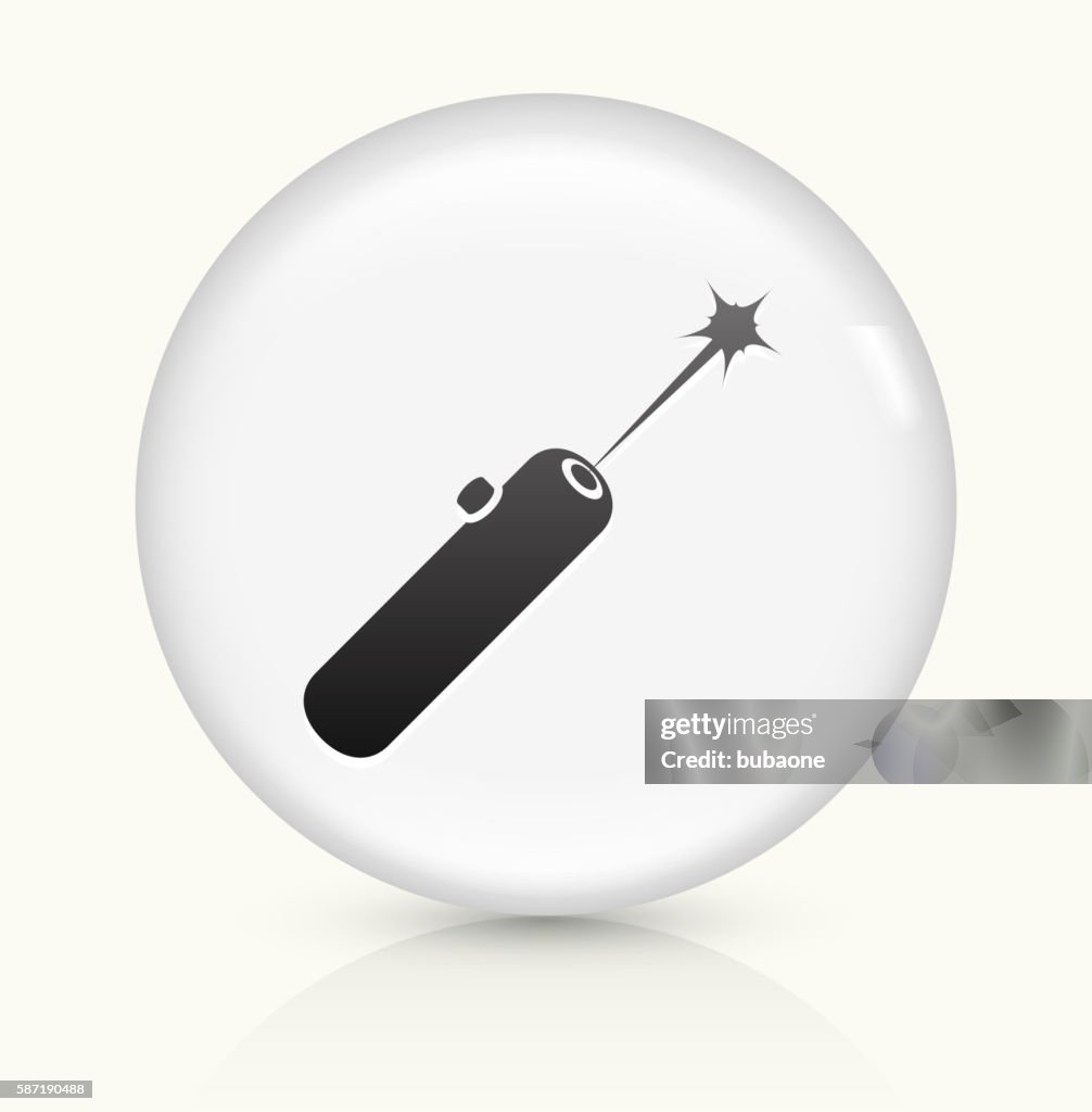Laser Pointer icon on white round vector button