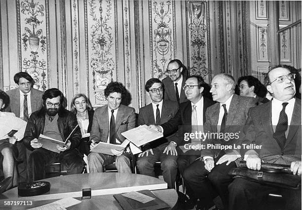 Jack Lang team Minister of Culture in his office of the Ministry of Culture in Paris France.