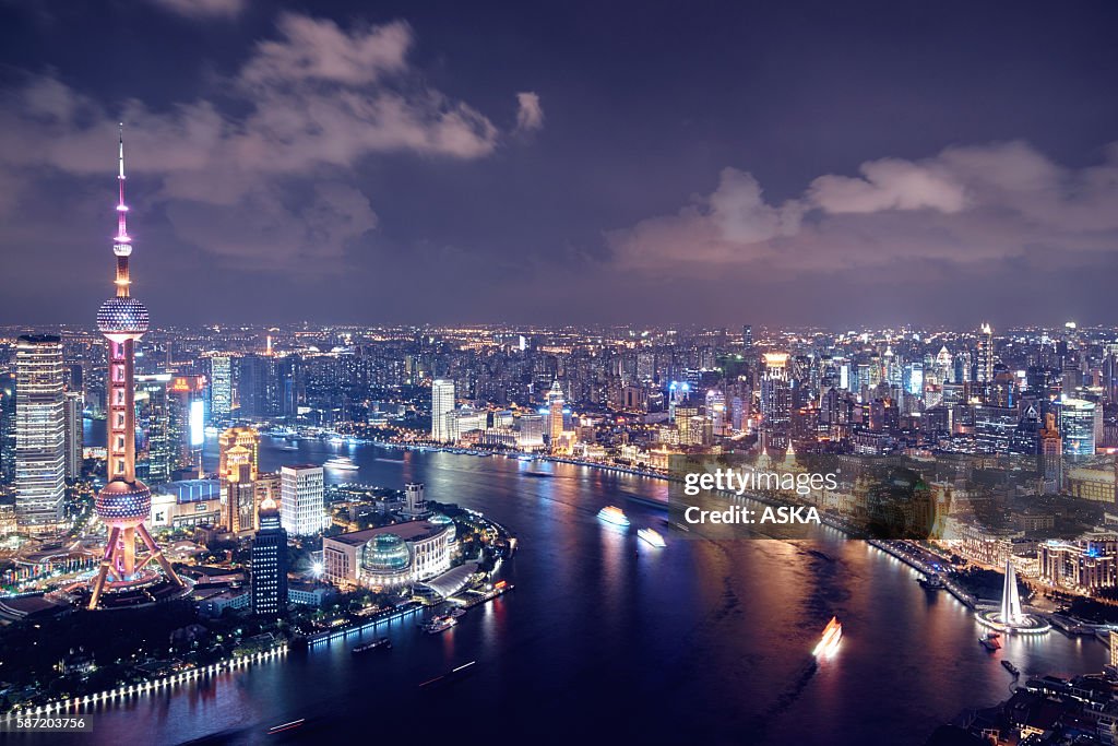 Modern cityscape and skyline of Shanghai