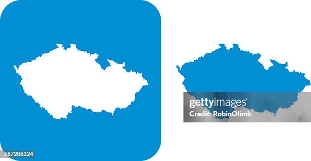 blue czech republic icon - czech republic map stock illustrations