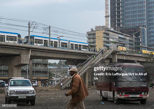 Ethiopian railways constructed by china, addis abeba region, addis ababa, Ethiopia on March 7, 2016 in Addis Ababa, Ethiopia.