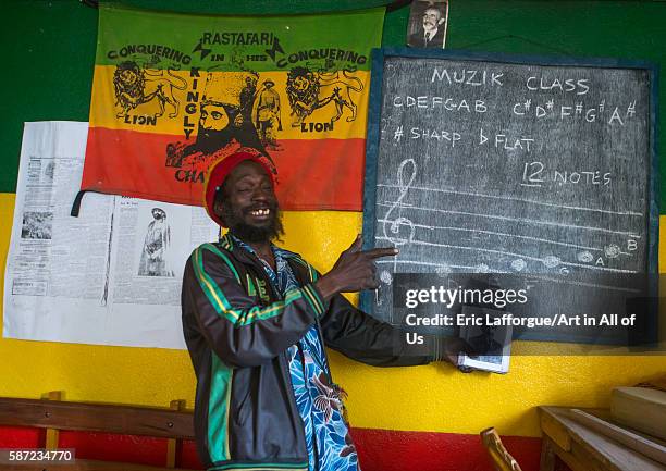 Rastafari man in a music school, oromo, shashamane, Ethiopia on March 23, 2016 in Shashamane