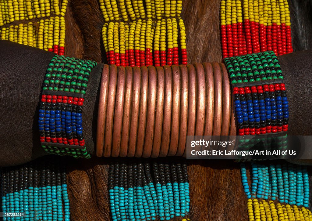 Hamer tribe woman copper bracelets, Omo valley, Turmi, Ethiopia