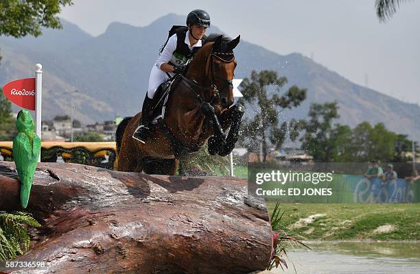 Germany's Julia Krajewski on Samourai du Thot competes in the Eventing's Individual Cross Country of the Equestrian during the 2016 Rio Olympic Games...