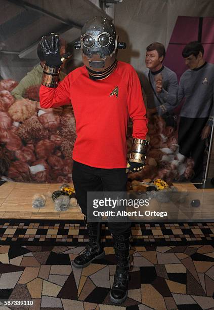 Cosplayer dressed as a red shirt/robot mashup on day 5 of Creation Entertainment's Official Star Trek 50th Anniversary Convention at the Rio Hotel &...