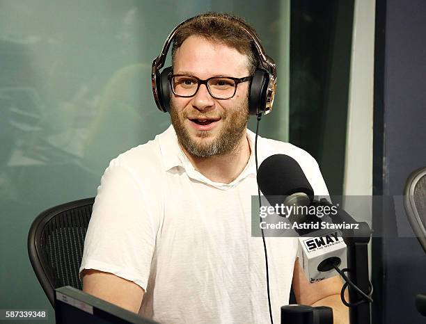 Actor Seth Rogen visits 'Sway in the Morning' with Sway Calloway on Eminem's Shade 45 at the SiriusXM Studios on August 8, 2016 in New York City.