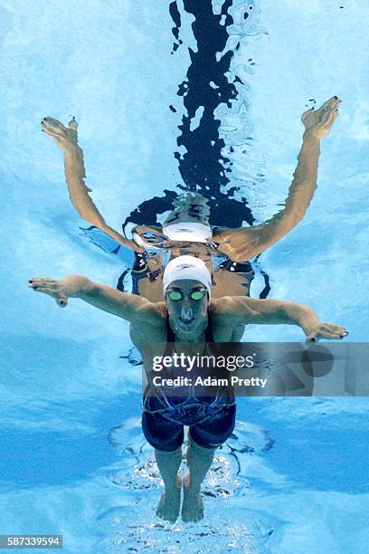 Madeline Dirado of the United States competes in the Women's 200m Individual Medley heat on Day 3 of the Rio 2016 Olympic Games at the Olympic...