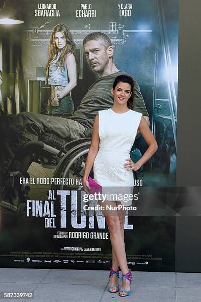 Spanish actress Clara Lago attends 'Al Final Del Tunel' photocall at Warner Bros office on August 8, 2016 in Madrid, Spain.