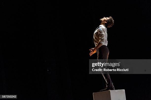 The Holy Body Tattoo perform on stage during the "monumental" photocall with live music from Godspell You! Black Emporer at Edinburgh Playhouse on...