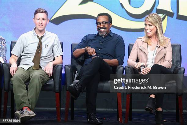 Actors Johnny Pemberton, Tim Meadows and Cheryl Hines speak onstage at the 'Son of Zorn' panel discussion during the FOX portion of the 2016...