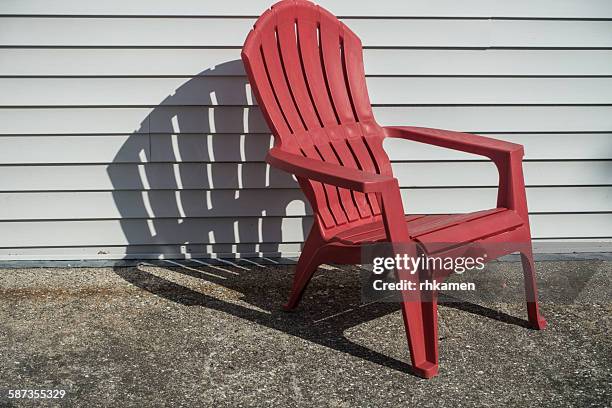 adirondack chair, maine, usa - plastic adirondack chair stock pictures, royalty-free photos & images
