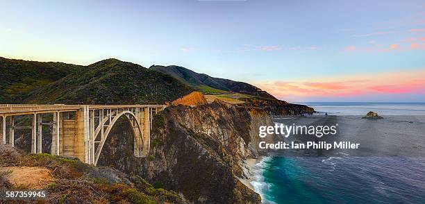 start the day off right - bixby bridge stock pictures, royalty-free photos & images