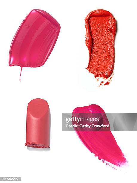 lipstick bullets slices smears - pink lipstick smear stock pictures, royalty-free photos & images