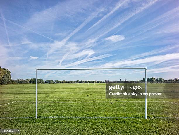 hackney marshes - empty football pitch stock pictures, royalty-free photos & images