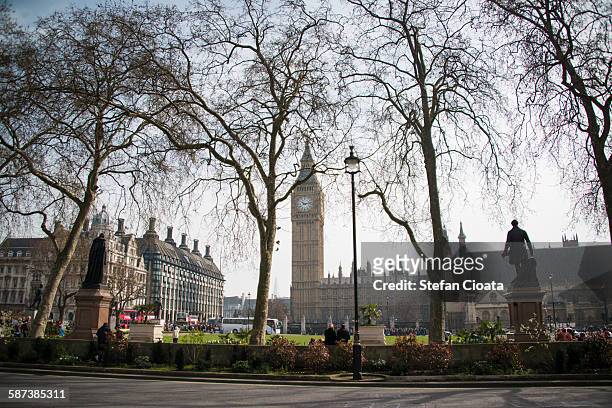 good morning london - parliament square stockfoto's en -beelden