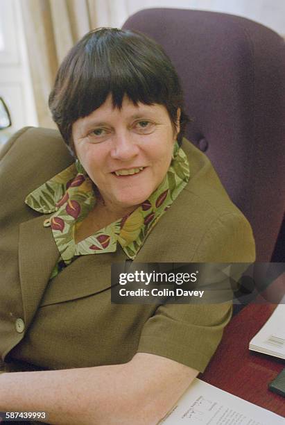 British Conservative MP Ann Widdecombe at her office in Parliament Street, London, 19th May 1998.