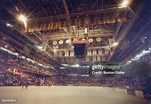 The Boston Garden on May 24, 1988 during a game between the Boston Bruins and Edmonton Oilers. The power failed in the second period causing the game...