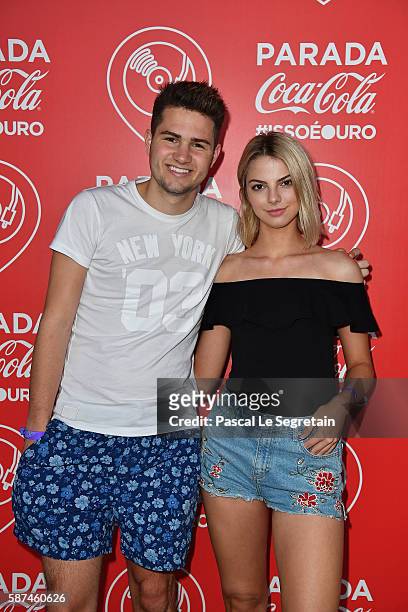 YouTube star Jake Boys and actress Allie Evans stop by the ThatsGold Coca-Cola experience at Olympic Boulevard on August 8, 2016 in Rio de Janeiro,...