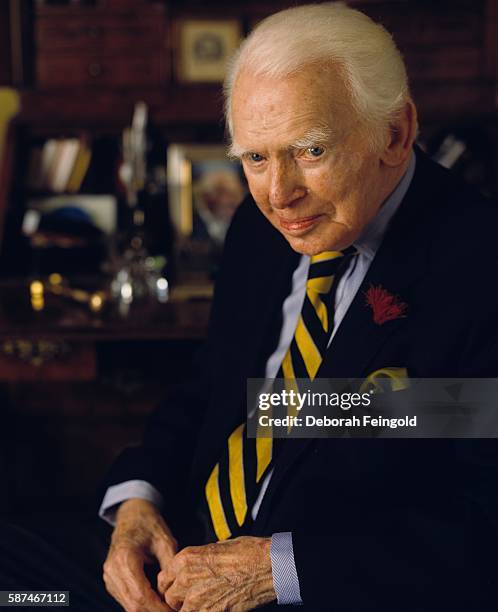 Deborah Feingold/Corbis via Getty Images) NEW YORK - APRIL1999: Actor Douglas Fairbanks Jr. Photographed for People in April 1999 in New York, New...